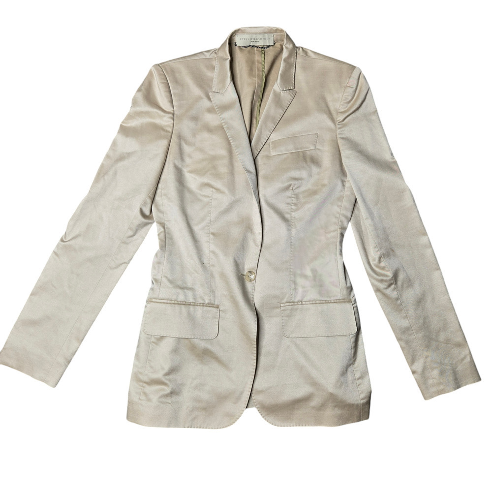 Stella Mccartney Single Button Ivory Silk Blend Blazer‎ *Flaw* Size: 40
